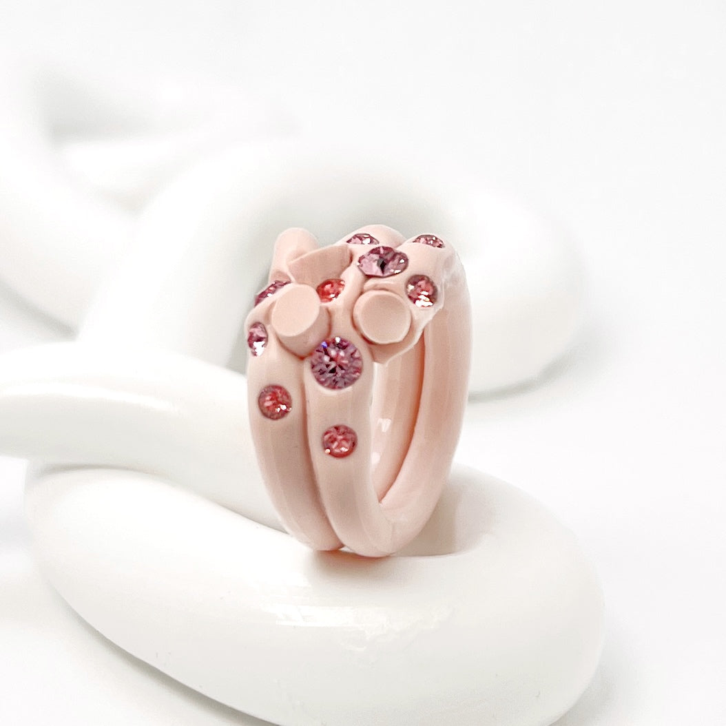 Mini Crystal Marshmallow Ring in Pink