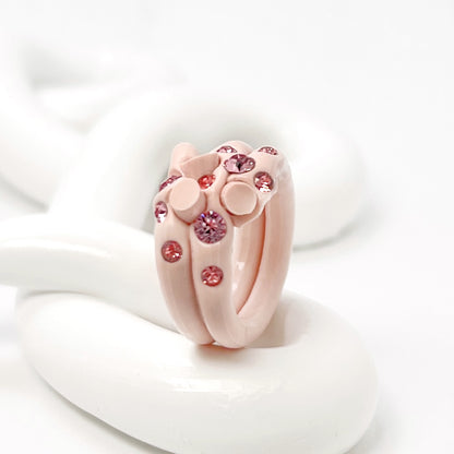 Mini Crystal Marshmallow Ring in Pink