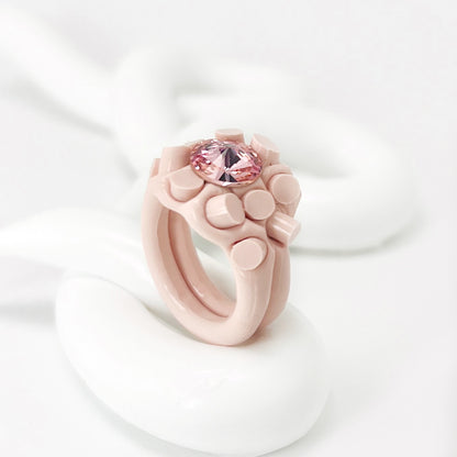 Pink Marshmallow Crystal Ring