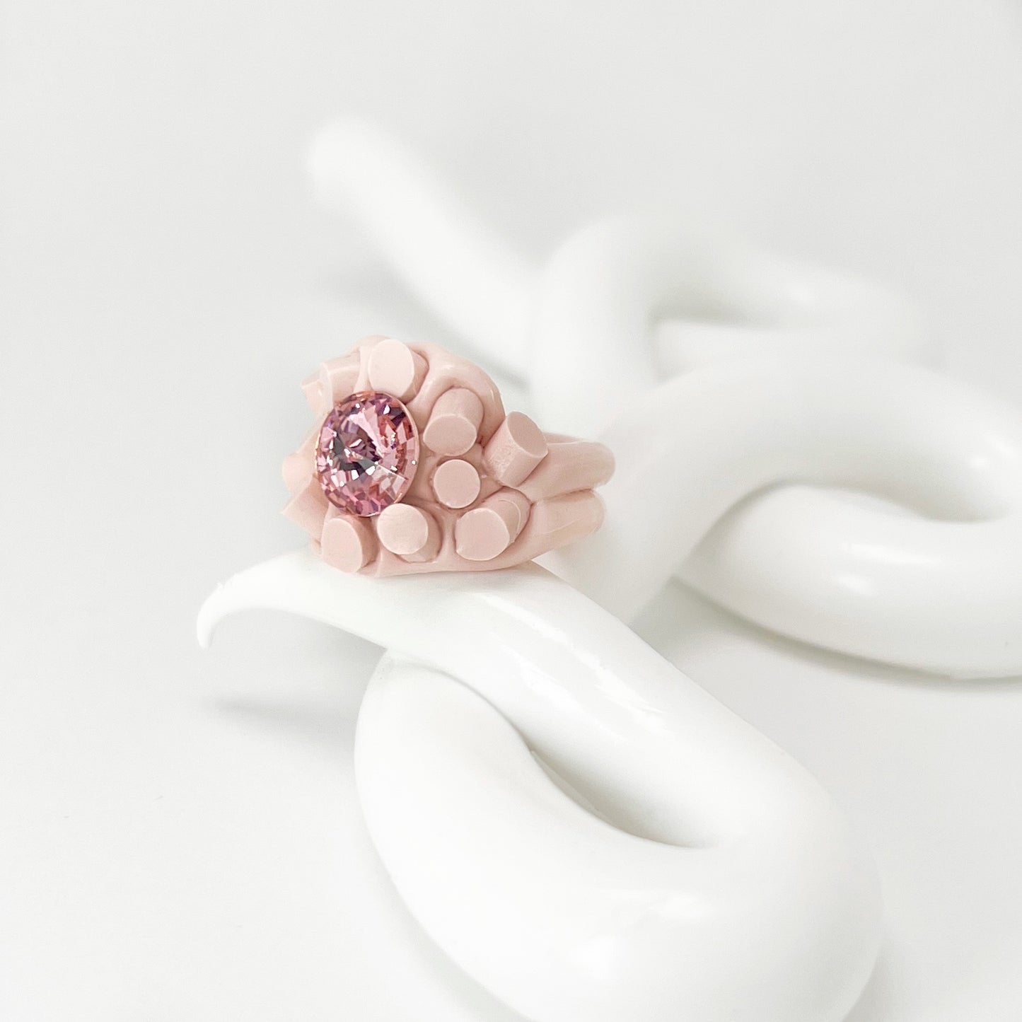 Pink Marshmallow Crystal Ring