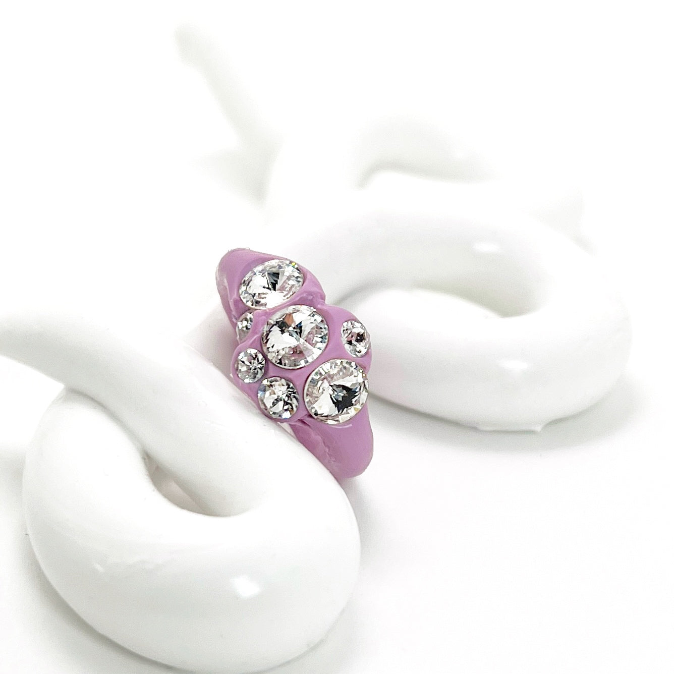 Multi Crystal Ring in Lilac