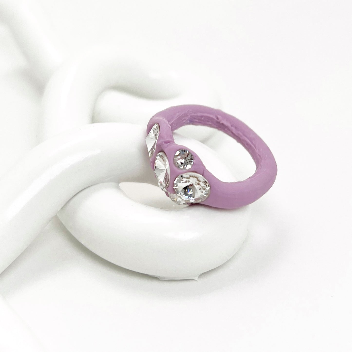 Multi Crystal Ring in Lilac