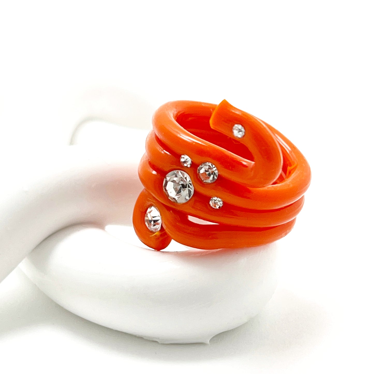 Marmaid Crystal Ring in Flame Orange