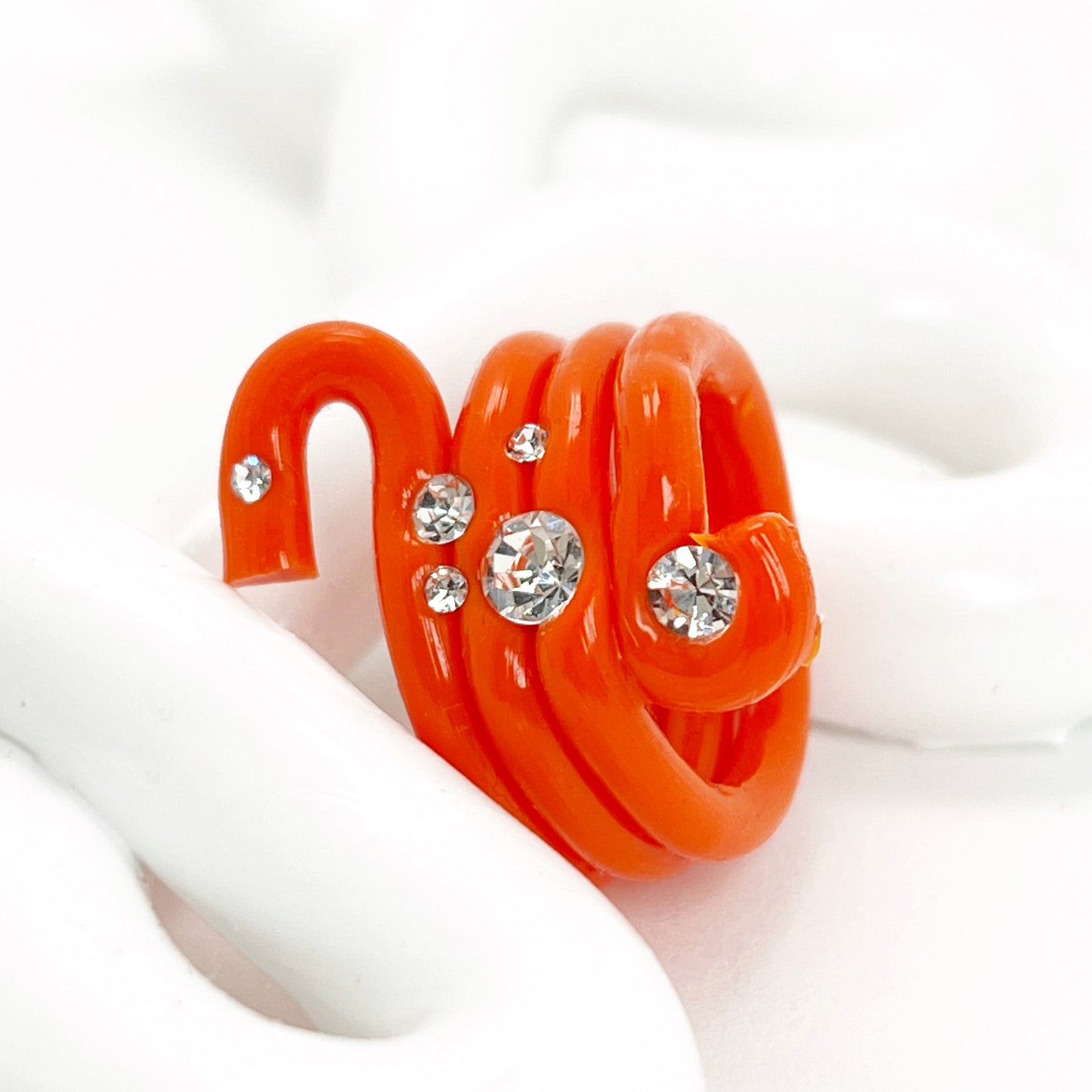 Marmaid Crystal Ring in Flame Orange