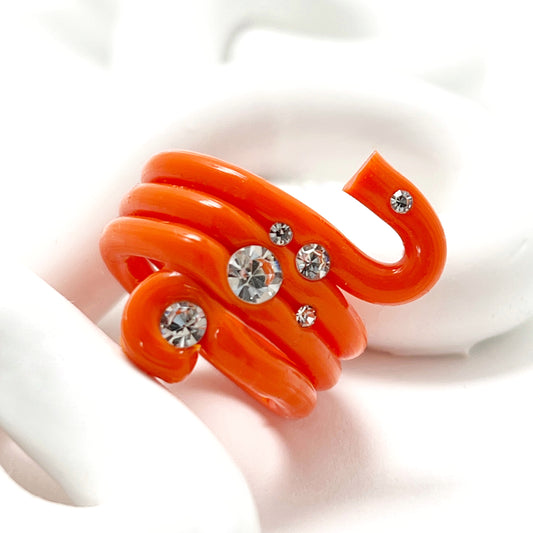 Marmaid Crystal Ring in Flame Orange