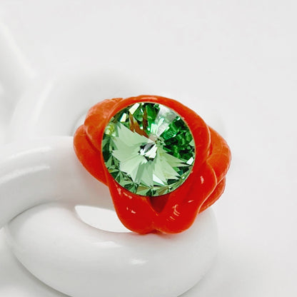 Emerald Ring in Flame Orange