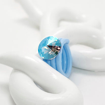 Opal Crystal Ring in Sky Blue