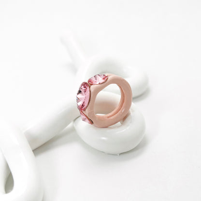 3 Crystal Rosé Pink Ring