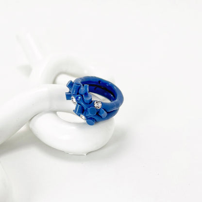 Silicone Spike Ring in Marine Blue