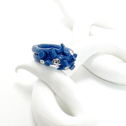 Silicone Spike Ring in Marine Blue