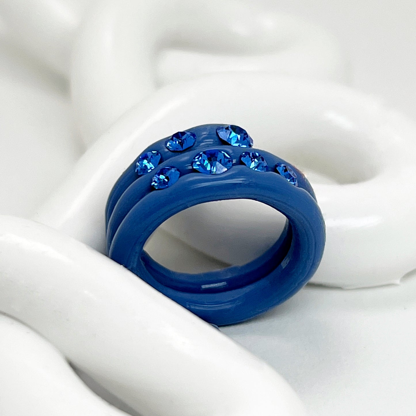 Crystal Sea Ring in Marine Blue