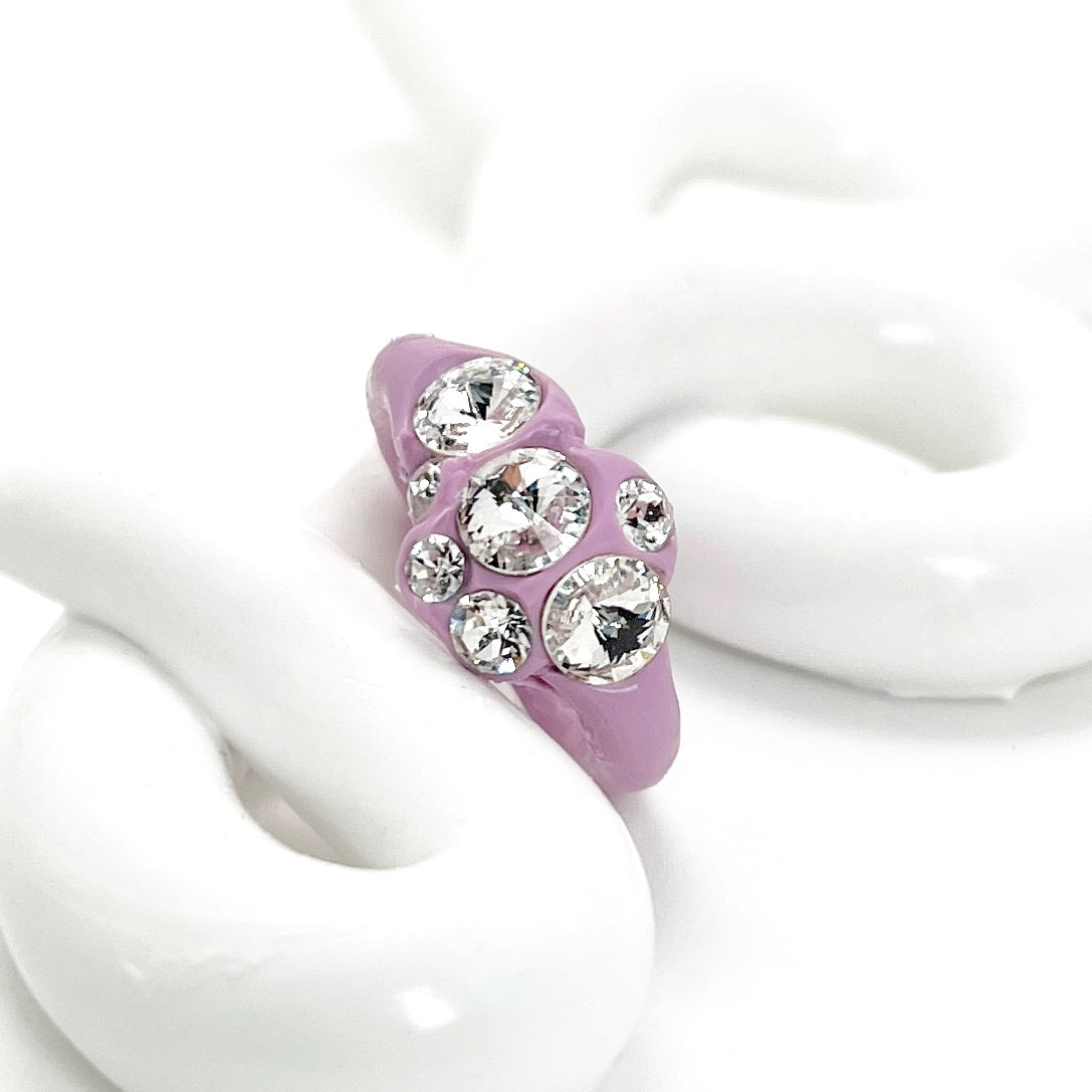 Multi Crystal Ring in Lilac