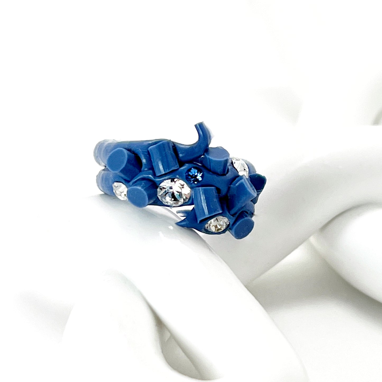 Silicone Spike Ring in Marine Blue