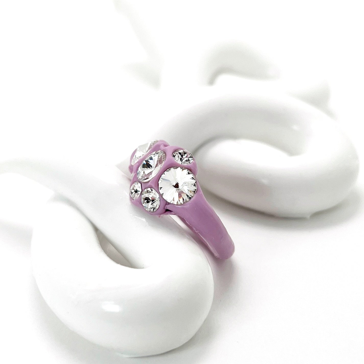 Multi Crystal Ring in Lilac