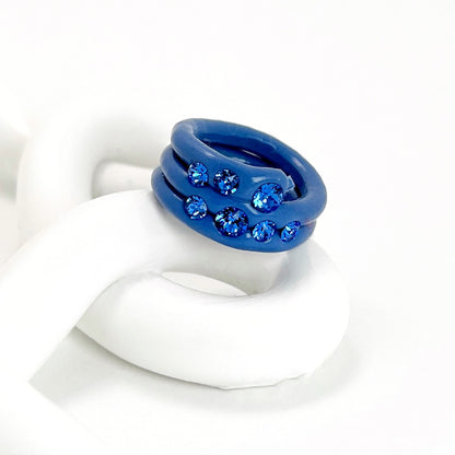 Crystal Sea Ring in Marine Blue