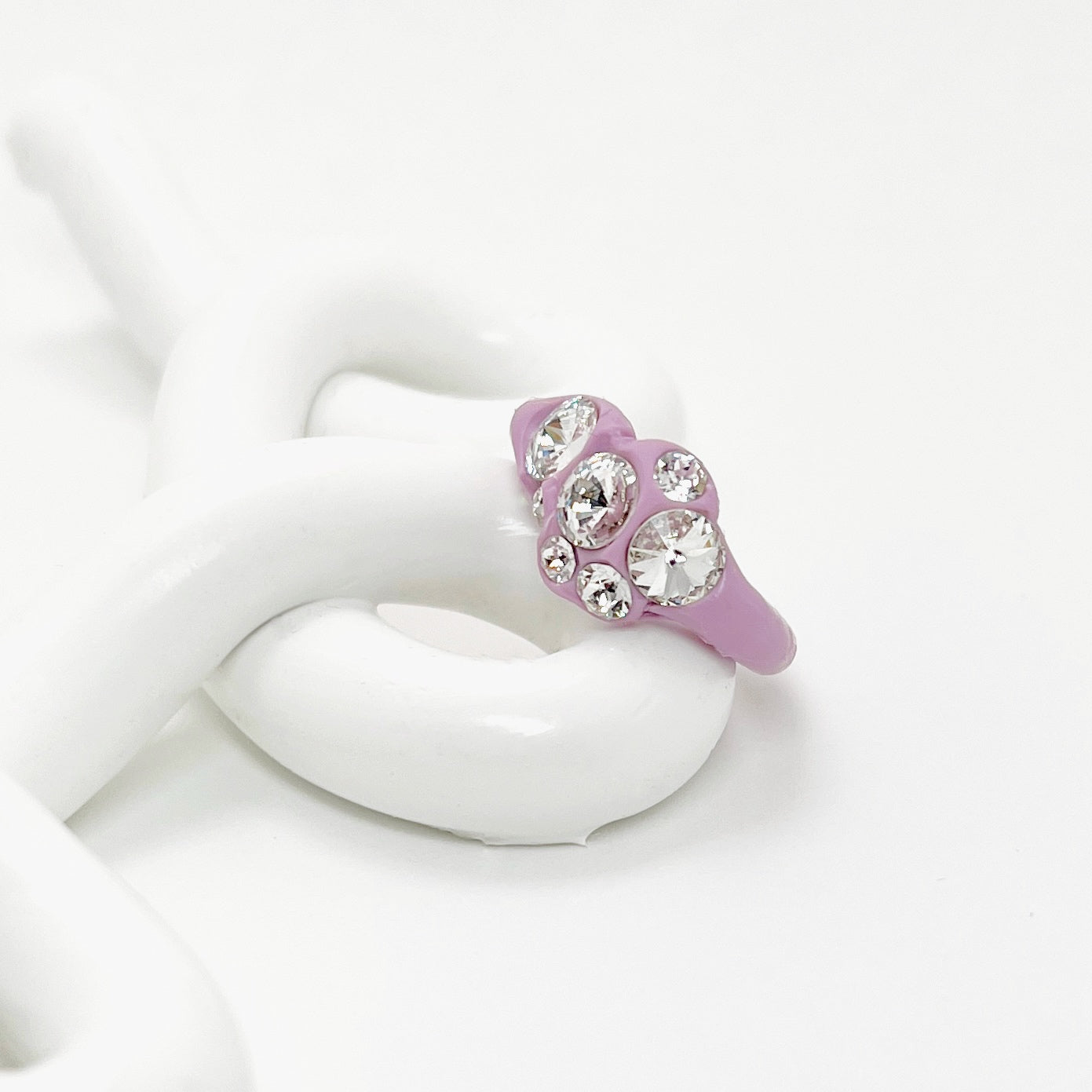 Multi Crystal Ring in Lilac