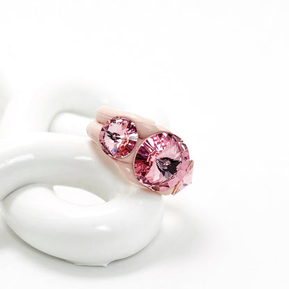 3 Crystal Rosé Pink Ring