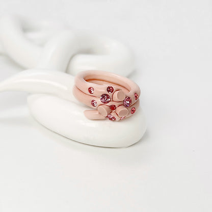 Mini Crystal Marshmallow Ring in Pink