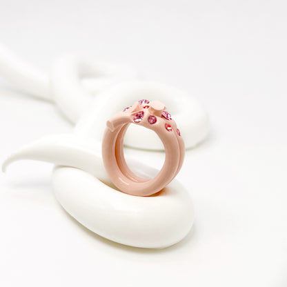 Mini Crystal Marshmallow Ring in Pink