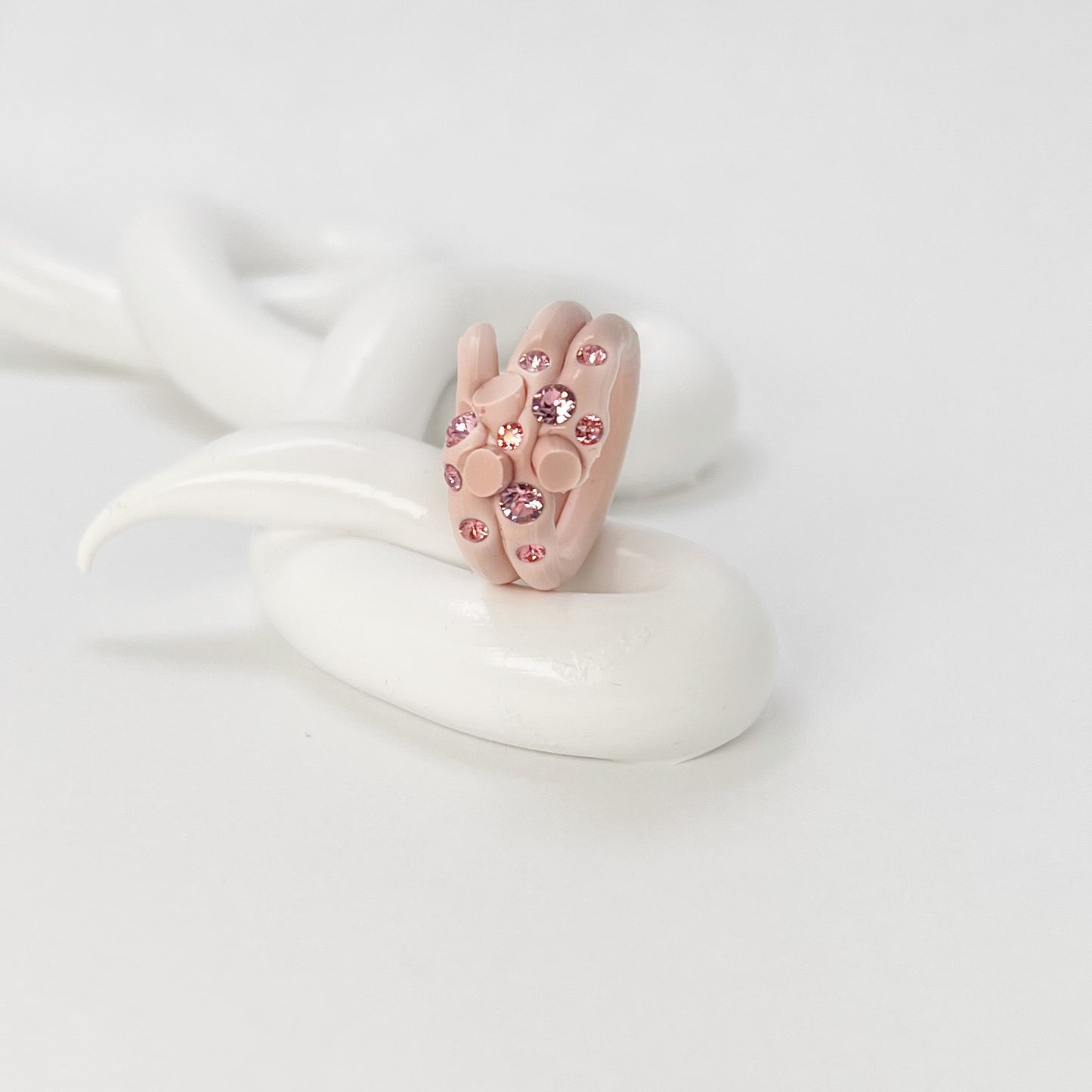 Mini Crystal Marshmallow Ring in Pink