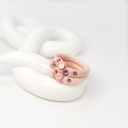 Mini Crystal Marshmallow Ring in Pink